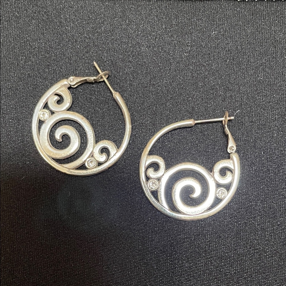 Brighton Silver Swirl Hoop Earrings